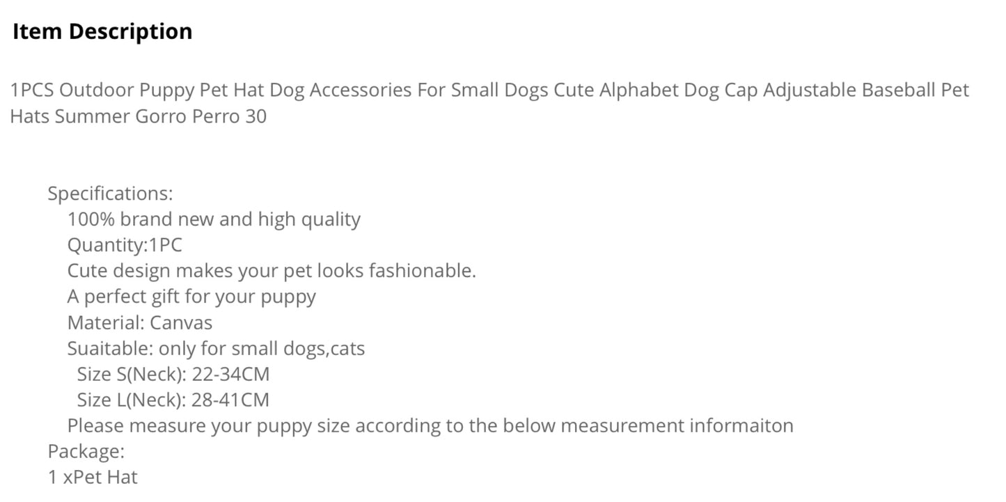 Pet Hat قبعة للحيوانات