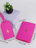 حافظة جواز مع علامة الامتعة Letter Graphic Passport Case With Luggage Tag