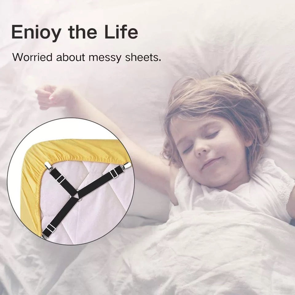 ٤ قطع لشرشف السريرbed sheet clips 4 pcs