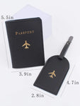 حافظة جواز مع علامة الامتعة Letter Graphic Passport Case With Luggage Tag