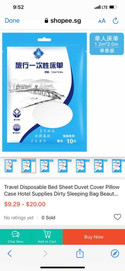 Travel Disposable Bedding شرشف السفر