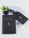 حافظة جواز مع علامة الامتعة Letter Graphic Passport Case With Luggage Tag